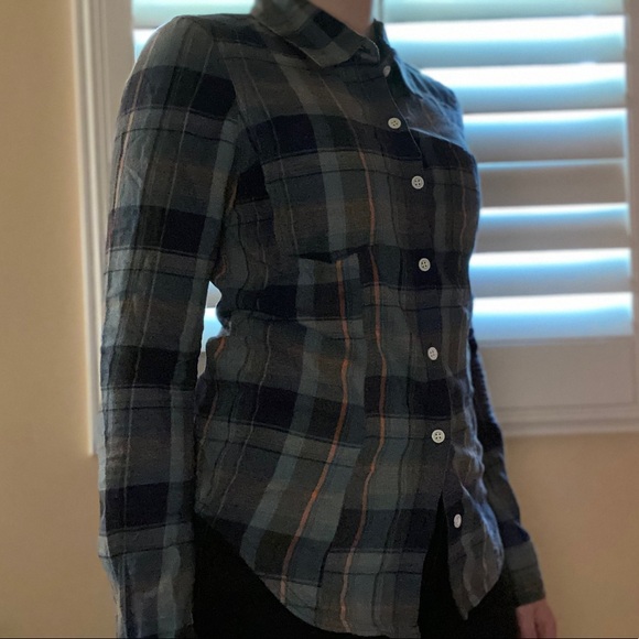 Roxy Blue Plaid Flannel - Picture 2 of 4